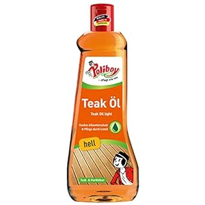 Poliboy Teakolie voor licht hardhout – intensieve kleurverfrissing – reinigt, verzorgt en beschermt – 500 ml – Made in…