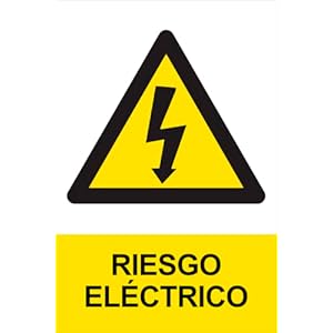 IberNorma WS007 – Señal Adhesiva de Riesgo Eléctrico 10x15cm Pegatina de Peligro eléctrico homologada Cartel ideal para cuadros eléctricos y maquinaria industrial