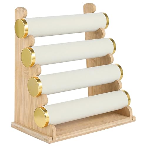 Soporte de madera para pulseras de diseño robusto con niveles prácticos 2