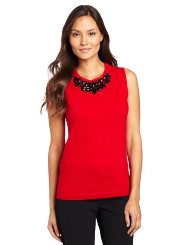 Jones New York Women's Necklace Shell Sweater