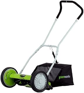 Greenworks 16-Inch Reel Lawn Mower with Grass Catcher 25052