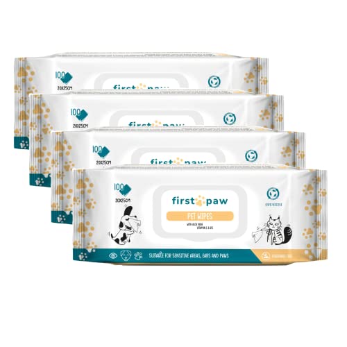 Grooming Wipes - Toallitas Higiene Perro y Gato, 400 Toallitas para Perros con Aloe Vera, Extra Grandes, Biodegradables, Hipoalergénico, Naturales Toallitas húmedas para Perros y Gatos
