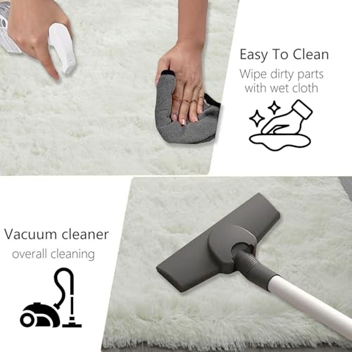 Tapis de salon moelleux de grande taille shaggy confortable rectangulaire