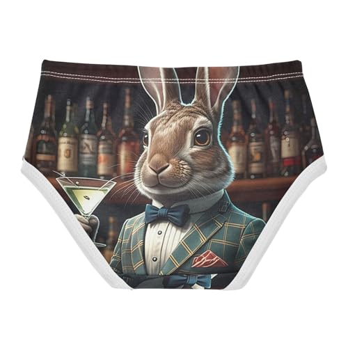 Cotton Toddler Underwear Floral Funny Rabbit Retro Bunny Panties Little Girl Fun Print Kids Briefs Undies 2t2