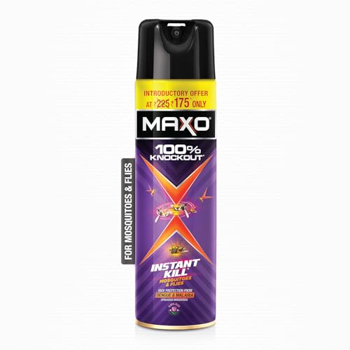 Image of Maxo Flying Insect Killer Spray 400ml | Mosquito & Fly Killer | 100% Knockout Formula | Protection from Dengue, Malaria & Chikungunya | Floral Bliss Fragrance