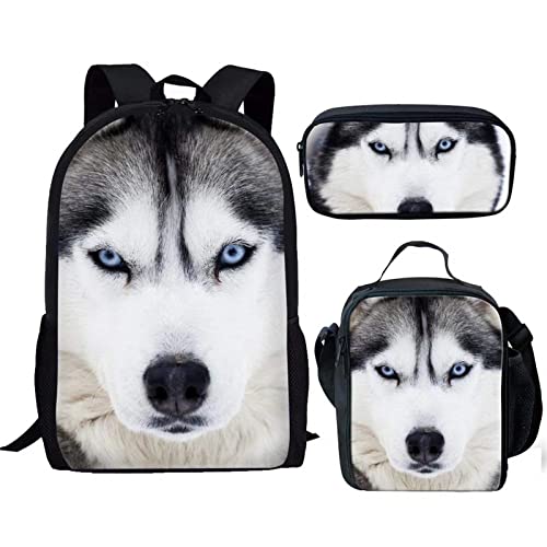 Set di 3 zaini con stampa 3D divertente giraffa per ragazzi e ragazze per la scuola Husky Taglia unica Zaini Daypack