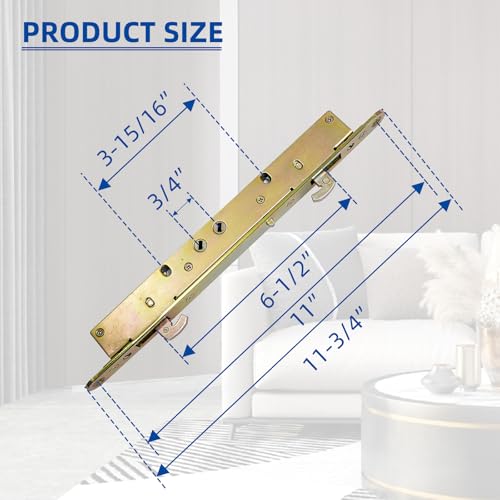 Cerradura de embutir multipunto Hoconnie de 28 cm para puertas correderas de cristal de patio 3