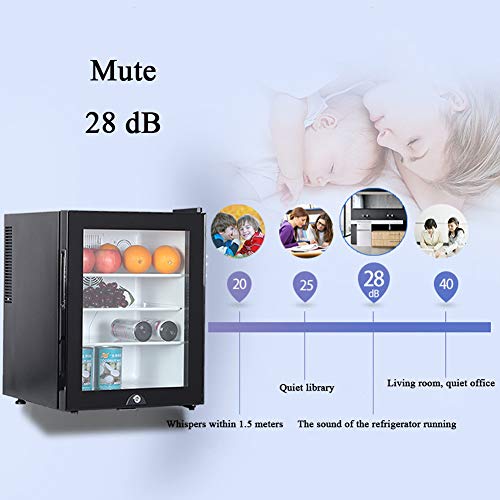 30L Upright Freezer con Glass Door, Compact Vertical Mini Nevera para Dormitorio de Office, Quiet 28dB Energy Saving Single Door Cooler para Bebidas y Cosmetics