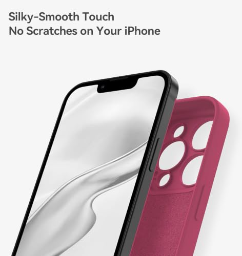 Image of DIZORO Square Microfiber Candy Case Compatible for iPhone 16 Pro Max Shockproof Slim Back Cover Liquid Silicone Case - Hibiscus