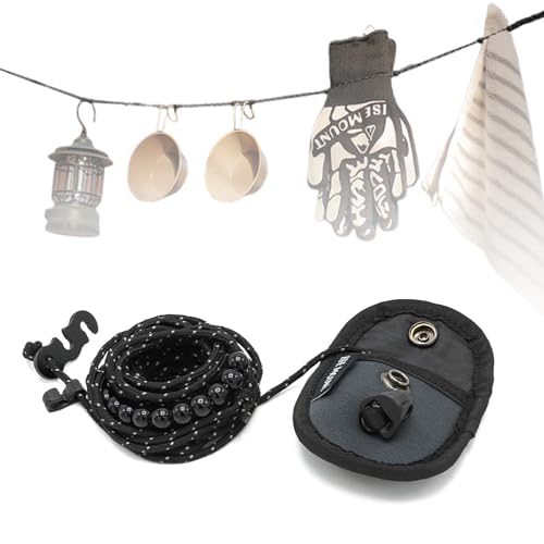 ZVRSUA Corde à Linge Portable, Corde à Linge D'extérieur Rétractable et Escamotable, Gadgets de Voyage Essentiels pour Camping-Car et Accessoires，3,5 Mètres de Long