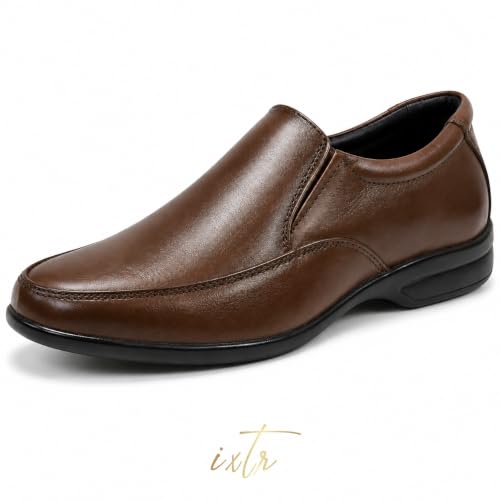 Image of Formal Leather Slipon Shoe for Men | Premium Brown Office and Party Footwear | Comfortable Classic Dress Shoes