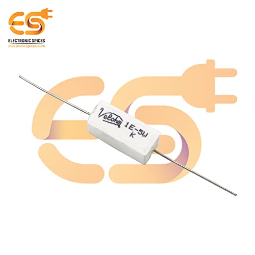 Image of 1 Ohm (Ω) 5 Watt Fusible Ceramic Cement Power Resistor Pack of 5pcs
