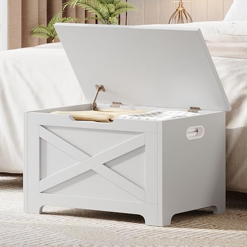 GAOMON Storage Chest, Wooden Toy Storage Bench, Modern Style Lift-Top Toy Chest with Safety Hinge for Entryway, Bedroom, Living Room, Supports 300 Lb and Easy Assembly
