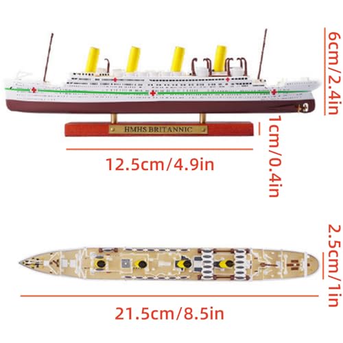 CHICHIYANG Alloy 1/1250 Scale HMHS Britannic Cruise Ship Finished Model High-Simulated Passenger Liner Vessel Model for Enthusiasts - Image 3