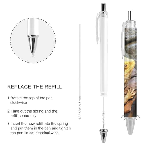 Lot de 4 stylos à bille rétractables dragon barbu 0.5 mm