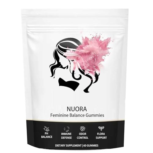 nuora Feminine Balance Gummies Vegan Hawaiian Pineapple pH Balance Healthy Odor Flora and Immune Support Vaginal Health Support 60 Count