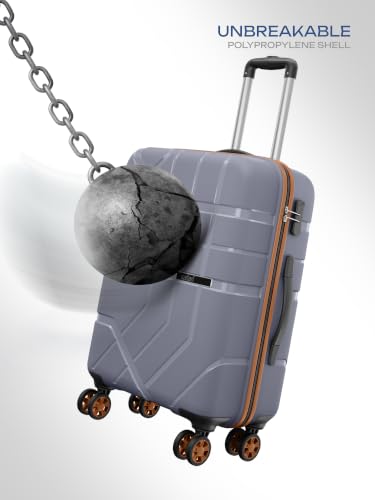 Image of Safari Broadway 8 Wheels Set of 2 Trolley Bag, Hard Case Polypropylene, 360 Degree Wheeling Carry-on & Checkin Luggage for Men & Women, Suitcase for Travel, Trolley Bags for Travel, Flintstone