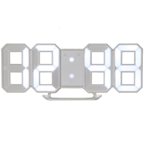 Lily's Home Minimalist LED Clock with 3 Adjustable Brightness Levels and AC/DC Power