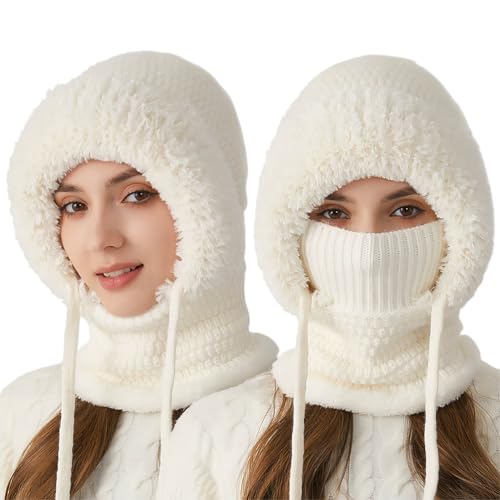 Bonnet de neige pour randonnée et cyclisme avec masque coupe-vent intégré