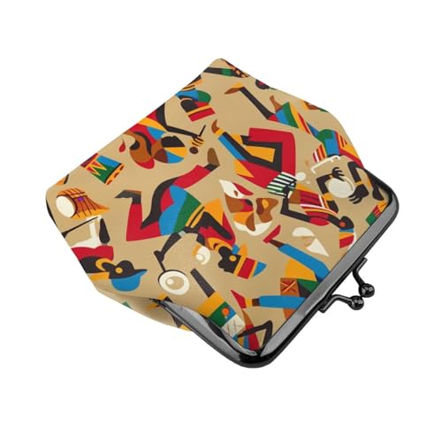 Pu Leather Buckle Coin Purse African-Playing-Instruments Girls Kiss-Lock Change Purse Wallets3