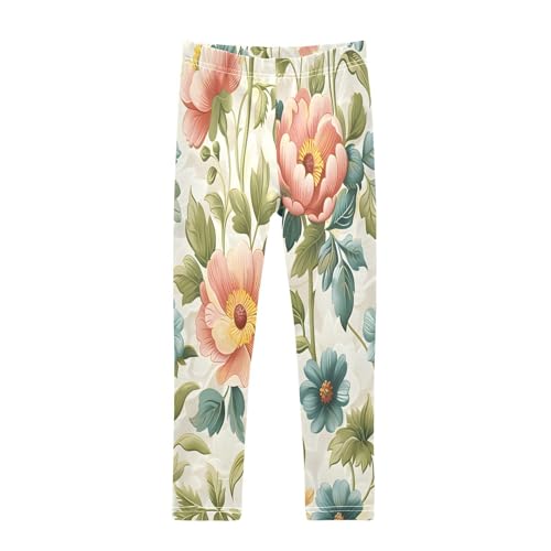 Bolaz Toddler Girls Leggings Printed Yoga Pants Leggings Retro Wallpaper for Kids