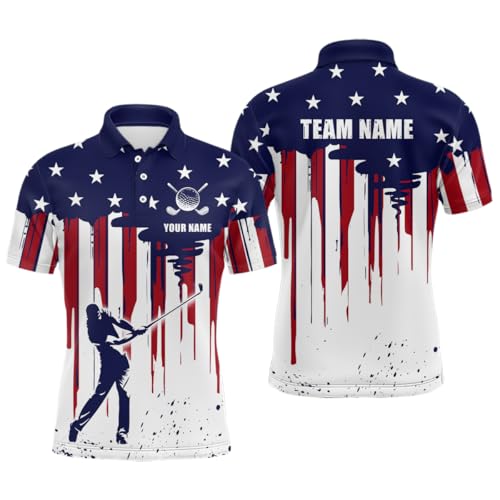 American Flag Golf Polo Shirt Custom Men and Women Golf Shirts Patriotic Golf Polo Shirt US Flag Golf Apparel