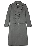 Springfield Long Plain Cloth Coat with Flap Pockets Sport Jacket, Grey, 36 para Mujer