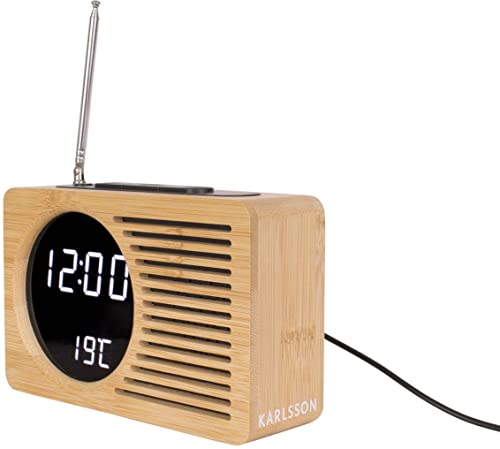 Karlsson Radiowecker aus Bambus Retro Karlsson Radiowecker aus Bambus Retro