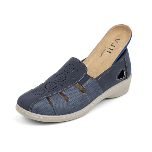 Image of VJH confort Women's Flat Shoes, Slip-on Round Toe Light Weight Comfort Casual Walking Shoes