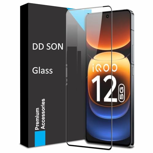 Image of DD SON Tempered Glass Screen Protector Compatible for iQOO 12 5G, iQOO Neo 9 5G And iQOO Neo 9 Pro 5G (6.78 Inch) (11D) with Edge to Edge Coverage and Easy Installation kit,Black