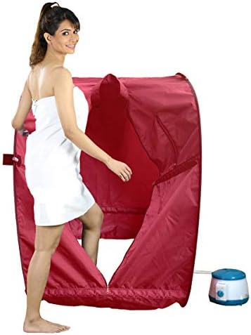 Kawachi Portable Steam Sauna Bath for Health and Beauty Spa at Home (i03-Reddish Maroon)