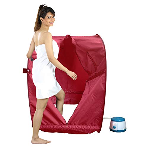 Kawachi Portable Steam Sauna Bath for Health and Beauty Spa at Home (i03-Reddish Maroon)