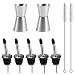 Produktbild SourceTon Ausgießer-Set aus Edelstahl und 2 Doppel-Messbecher, 5 Likör-Ausgießer + 5 Staubkappen-Abdeckungen + 2 Reinigungsbürsten + 2 Doppel-Messbecher für Cocktailherstellung, 5 Stück