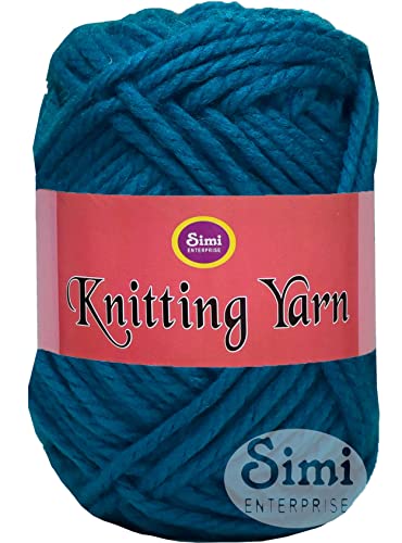 Image of Ganga Knitting Yarn Thick Chunky Wool, Motu Airforce Blue 200 GMS Best Used with Knitting Needles, Crochet Needles Wool Yarn for Knitting.-CArt-ECG