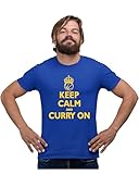 Medium Royal Mens Keep Calm and Curry On T-Shirt