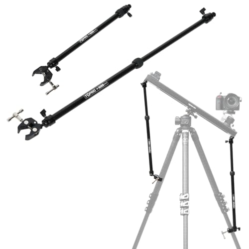 Image of Accsoon Camera Slider Support Arm(2 Arms in), Adjustable Tripod Stability Arm for Increasing Stability in Aluminum Alloy Extendable Pole for Slider Rail Track with C Clamp and Ballhead