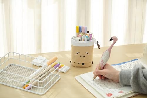 Friinder Telescopic Pencil Bag Pen Holder Pop Up Stationery Case, Stand-up Retractable Transformer Bag Standing Organizer, Great for Christmas Holiday New Year Office Bag
