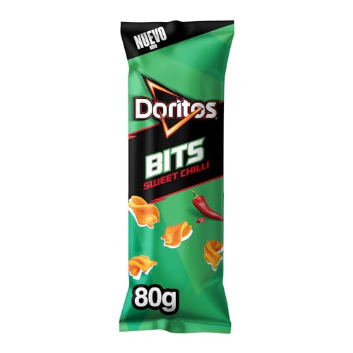 Doritos Bits Chilli snack crujiente sabor chilli con un toque picante, Bolsa individual para picar, 80g