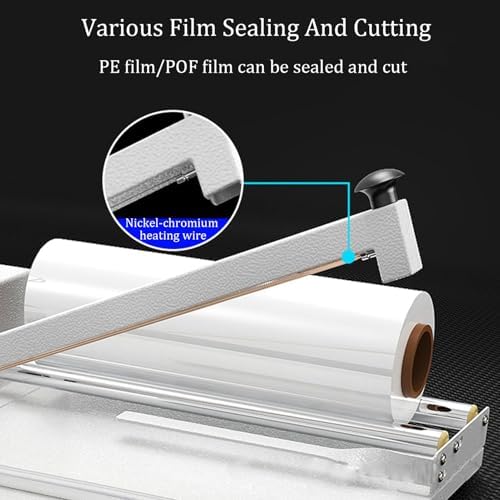 2 in 1 Shrink Wrap Machine with 1800W Heat Gun - Handheld Shrink Film Sealer, Adjustable 9 Temperature Levels, Compact Shrink Wrapping for Packaging and Food Preservation (45CM)
