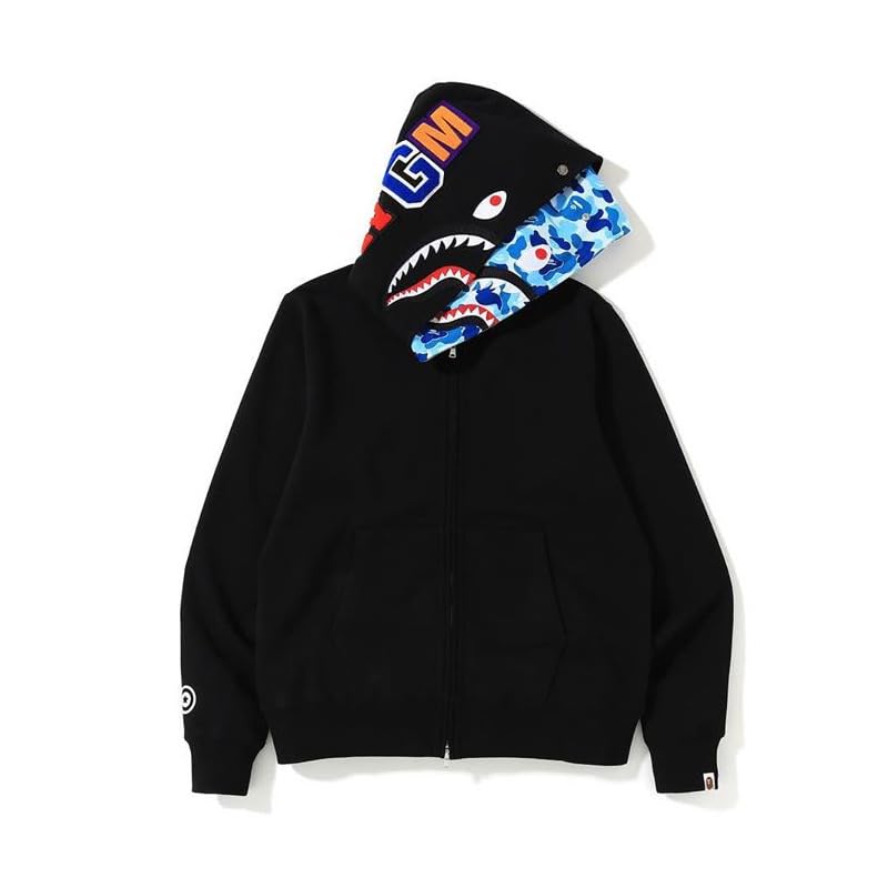 APE DOUBLE SHARK FULL ZIP UP HOODIE サイズS BAPE Double Shark full zip hoodie 1st camo Gray A Bathing