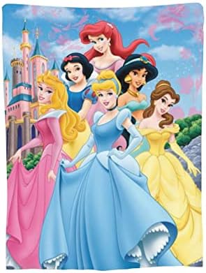 Anime Soft Cozy Flannel Blanket Princesses Couch Sofa Lightweight Cartoon Bed Plush Fluffy Fuzzy Throw Blanket 50"X40" for Girls Gifts Women All Season