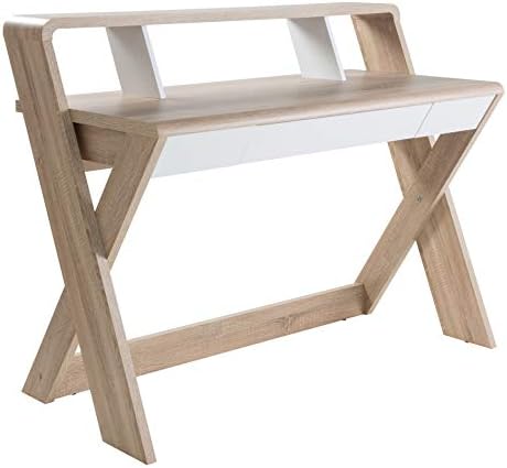 Alphason,AW2110,Aspen Light Oak and White Trestle Desk,Light Oak and White,950x1000x580mm