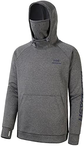 Bassdash Herren Fleece Hoodie Warmer Pullover Kapuzenpullover mit Schlauchschal Wasserdicht Jagd Angeln Sweatshirt FS18M