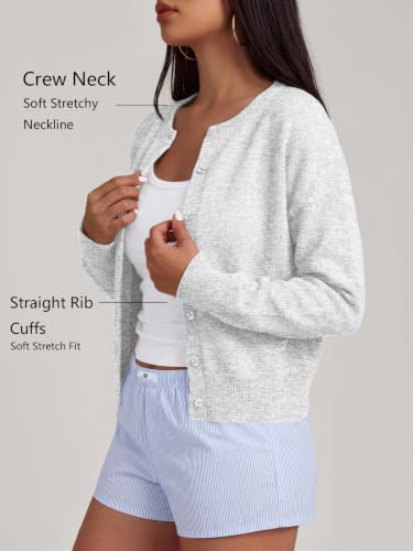 Image of Trendy Queen Cropped Cardigan Sweaters for Women Fall Fashion Clothes 2026 | Lightweight Knit Button-Down, Y2K Open-Front Layering Piece for Fall, Spring & Office Wear
