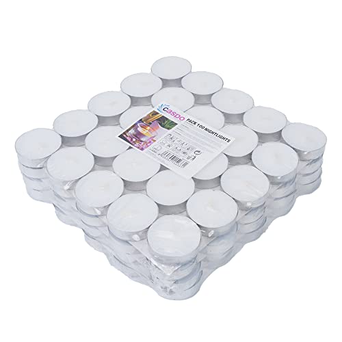 Velas de té blancas sin perfume, tealights (100 Unidades) Cover