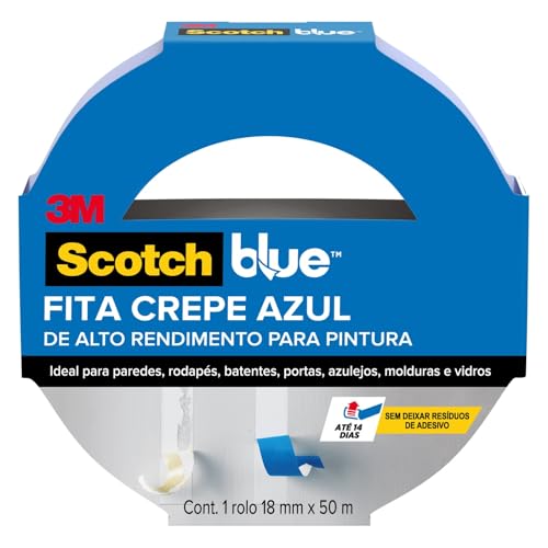 Scotch, 3M, Bluetape, Fita Crepe Profissional - 18 mm x 50 m