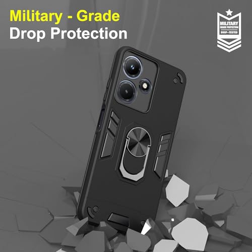 Image of NDCOM for Infinix Hot 30i Back Cover Infinix Hot 30 I Back Cover | Stylish Protection Infinix Hot 30i Cover | Ring Holder Case