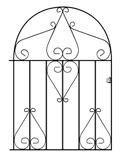 Classic Low Bow Top Scroll Garden Gates 991mm GAP X 1257mm High wrought iron style metal swing gate CLB53