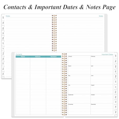 2026 Planner - 8.5" x 11" Weekly Monthly Planner from January 2026 to December 2026, Planner 2026 with 12 Monthly Tabs, Inner Pocket, Elastic Closure, Black Flowers