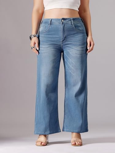 Image of Miss Chase A+ Women's Bootcut High Rise Regular Length Stretchable Denim Jeans